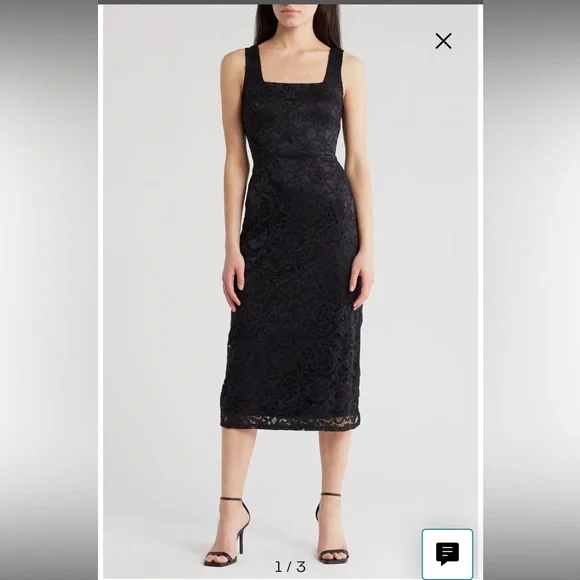 Navy Sam Edelman Midi Lace Dress - Picture 2 of 3